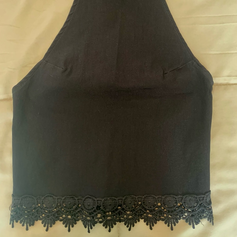 Charlotte Russe Black crop top, size S